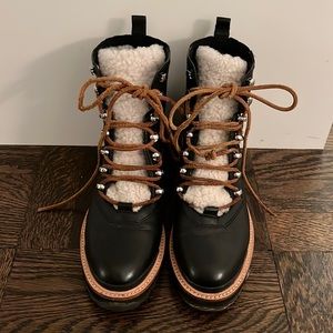 Marc Fisher Izzie black shearling boots